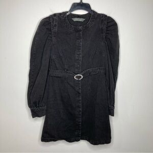 Primark Cares black denim mini dress‎ puffed sleeves size 0